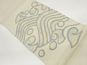 すくい織抽象荒波模様織出し夏用袋帯